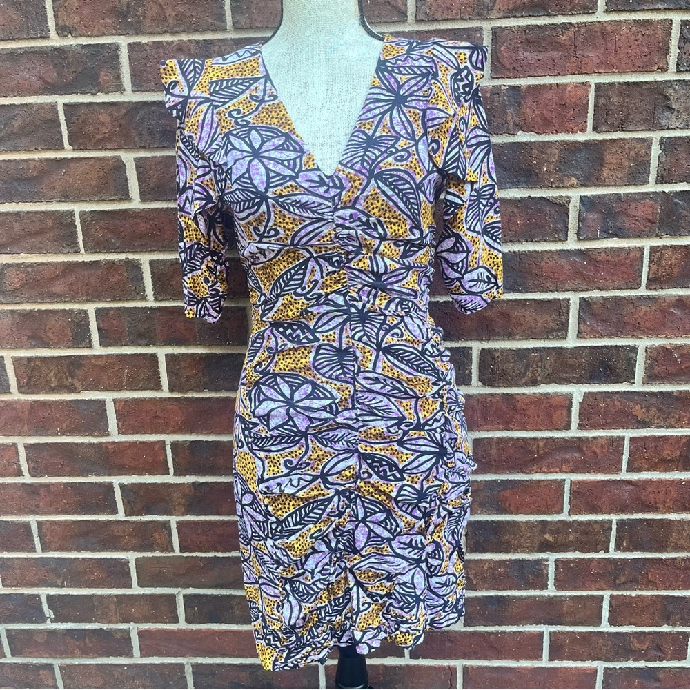 NWT Zara TRF Collection Ruched Floral Dress